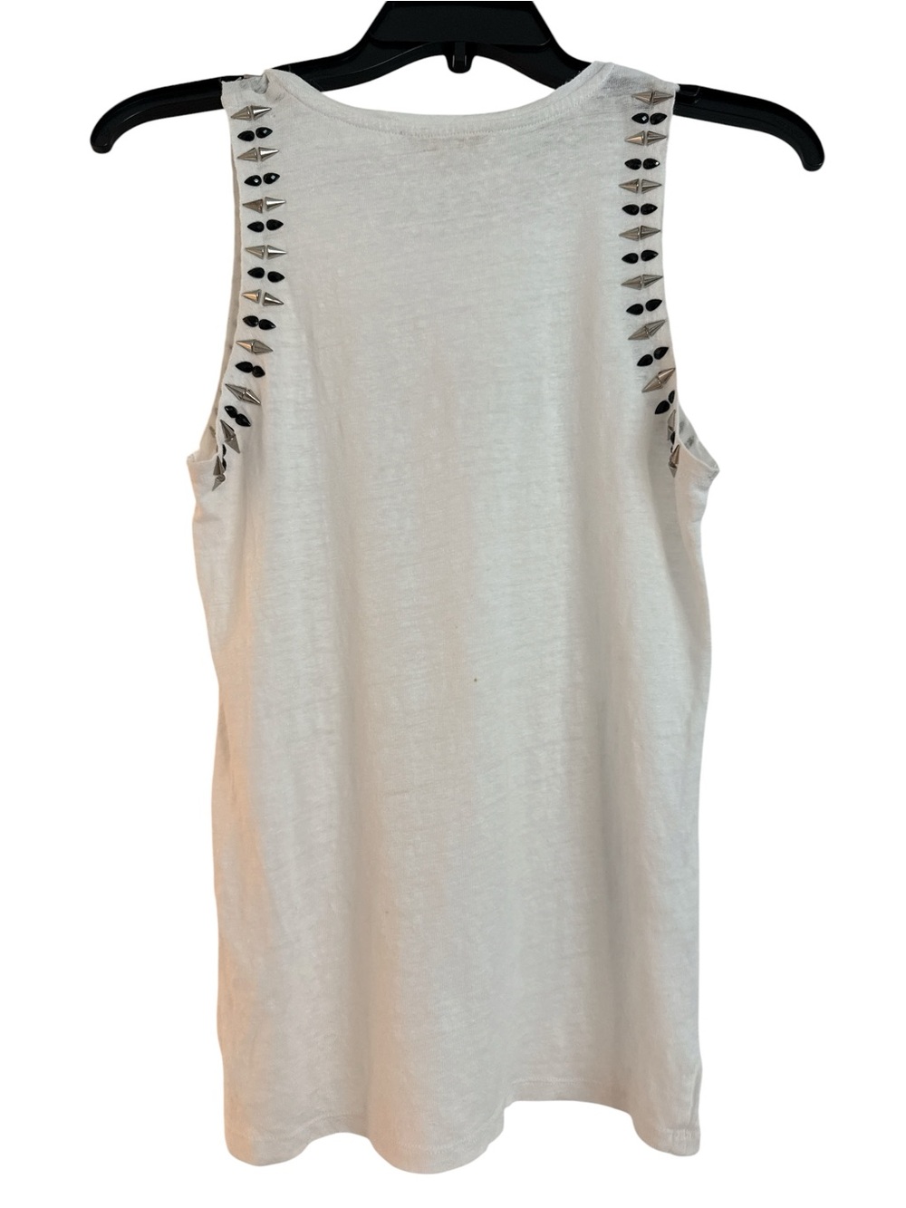 Maje Taxe Studded White Tank Top S (1) - Picture 3 of 6